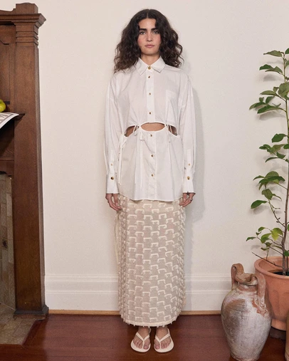Varna - Rhea Tied Cotton Shirt