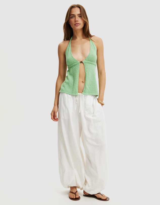 Cotton On - Textured Tie Front Knit With Bead Top