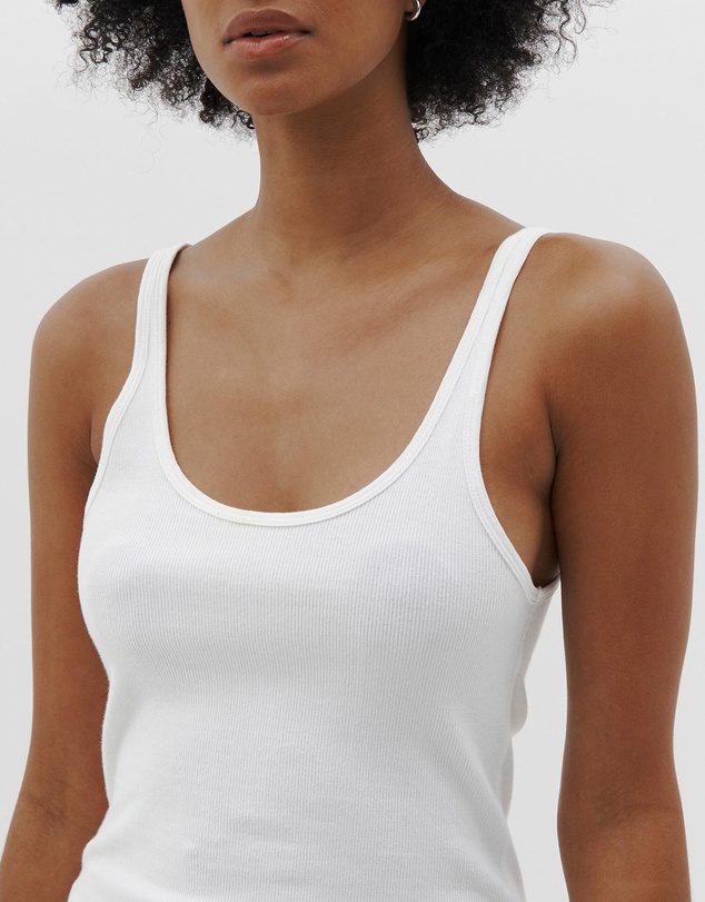 Bassike - slim scoop rib tank