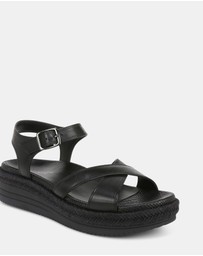 Vionic - Mar Platform Sandal - Black Leather