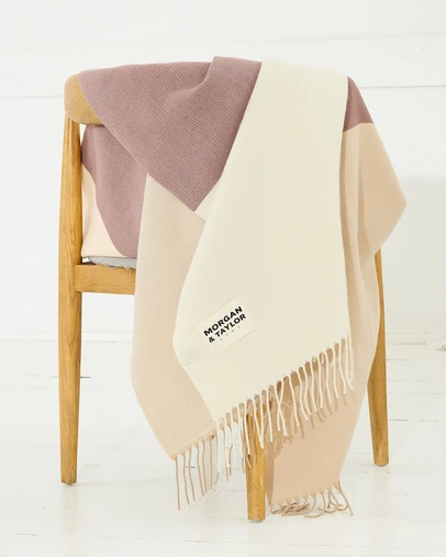 Morgan & Taylor - Asher Throw Blanket in Brown and Beige Check