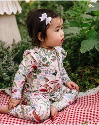 Fleur Harris - 'Enchanted Flowers Party' Precious Frill Coverall in Sugar Pink