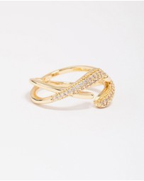 Lovisa - Gold Plated Pave Interlaced Ring