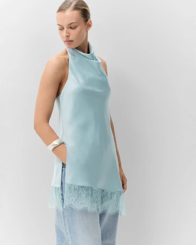 UNISON - Lace Trim Halter Top