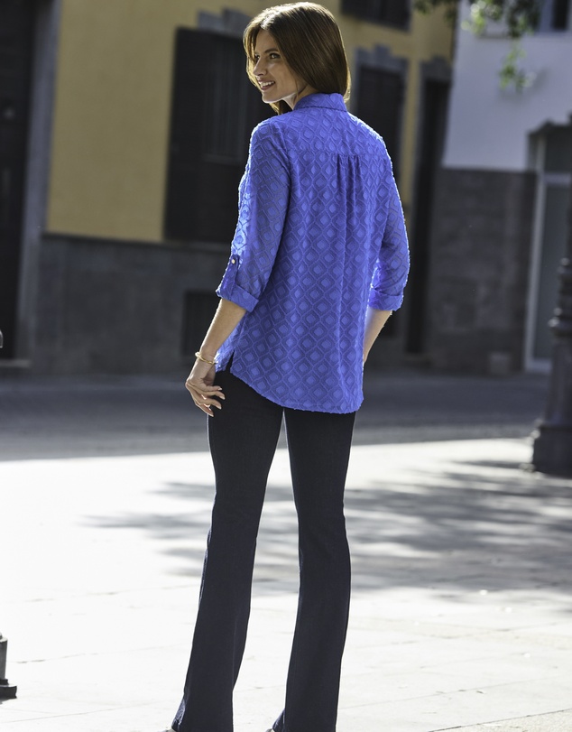 Sosandar - Textured Zip Front Tunic