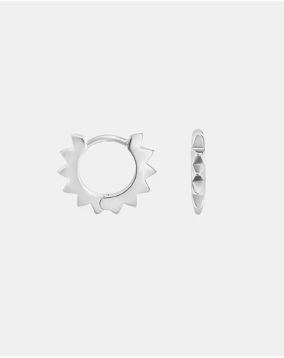 Dower & Hall - Women's Star Huggie Hoops in Sterling Silver