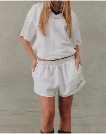 SSAINT - Reflective Logo Shorts White