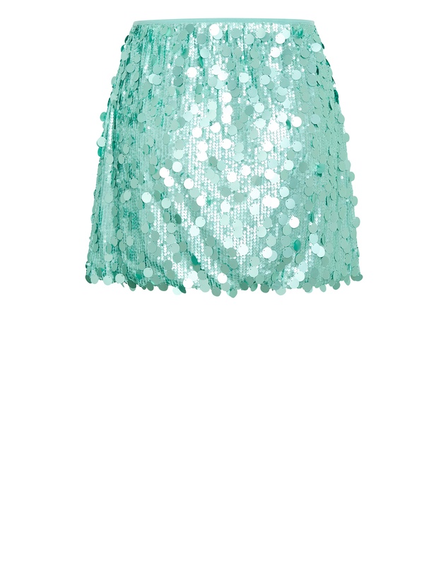 City Chic - Plus size Adorn Sequin Mini Skirt - seafoam
