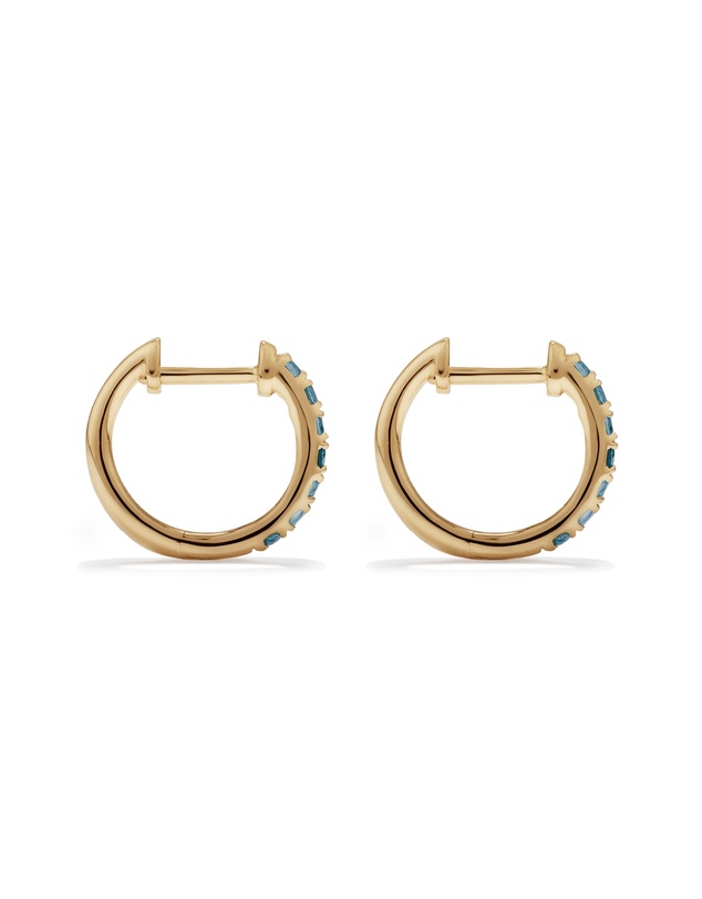Michael Hill - London Blue Topaz Huggie Hoop Earrings in 10kt Yellow gold