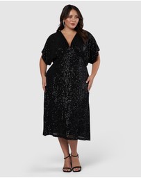 Pink Dusk by Curve Project - Want you Sequin Midi Dress