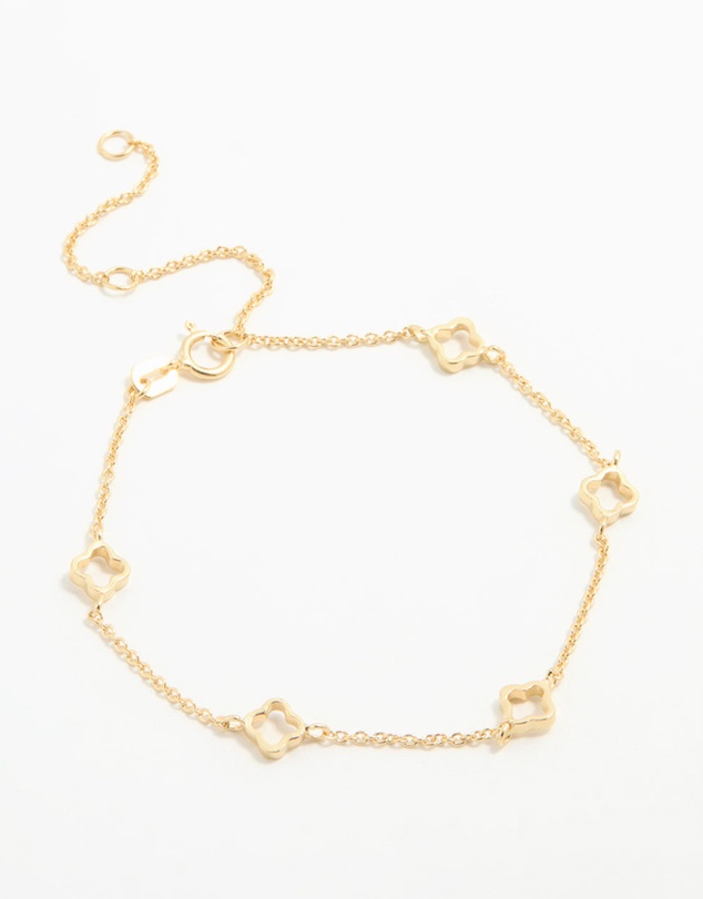 Lovisa - Gold Plated Sterling Silver Flower Statement Bracelet