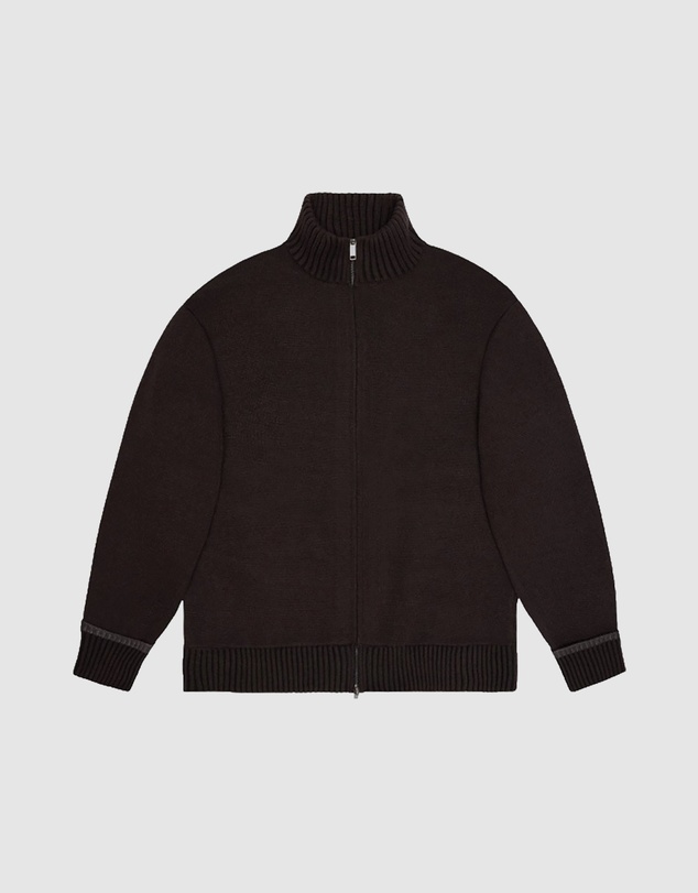 RAINS - Women's Sowa Knit Zip Cardigan Bark/Black