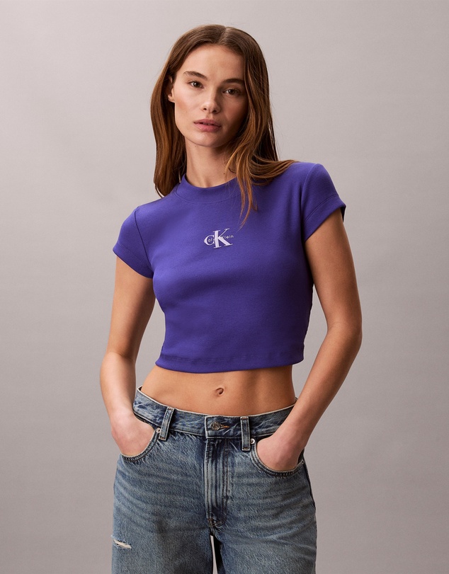 Calvin Klein Jeans - Monogram Logo Ribbed Baby Tee
