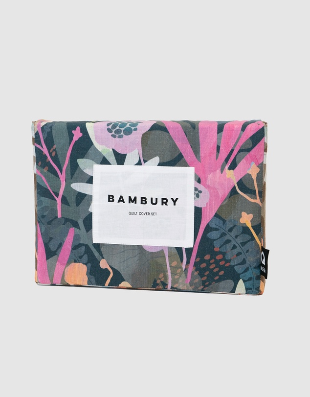 Bambury - Hana Botanical Printed Cotton Quilt Cover Set - Reversible