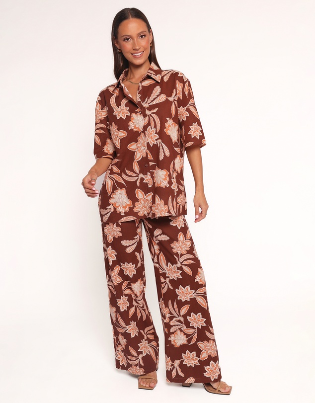 Petal & Pup - Samira Wide Leg Pant - Orange Floral
