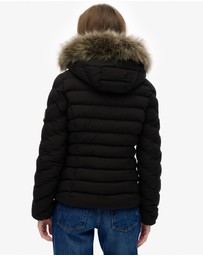 Superdry - Fuji Faux Fur Slim Fit Hood Padded Jacket