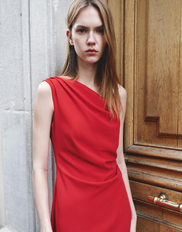 M.N.G - Asymmetric Side Ruched Dress