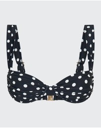 Vacay Swimwear - Rhodes Top Black Polka