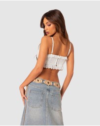 EDIKTED - Mandy cropped cotton lace corset
