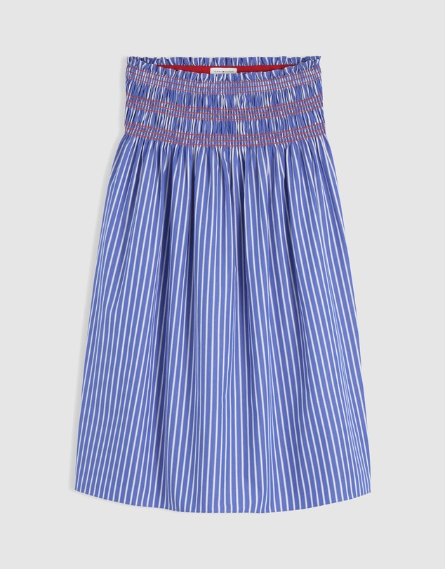 Tommy Hilfiger - Smock Stripe Topstitch Midi Skirt
