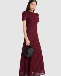ROTATE - Flower Mesh Flared Dress