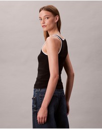 Calvin Klein Jeans - Contrast Trim Ribbed Tank Top