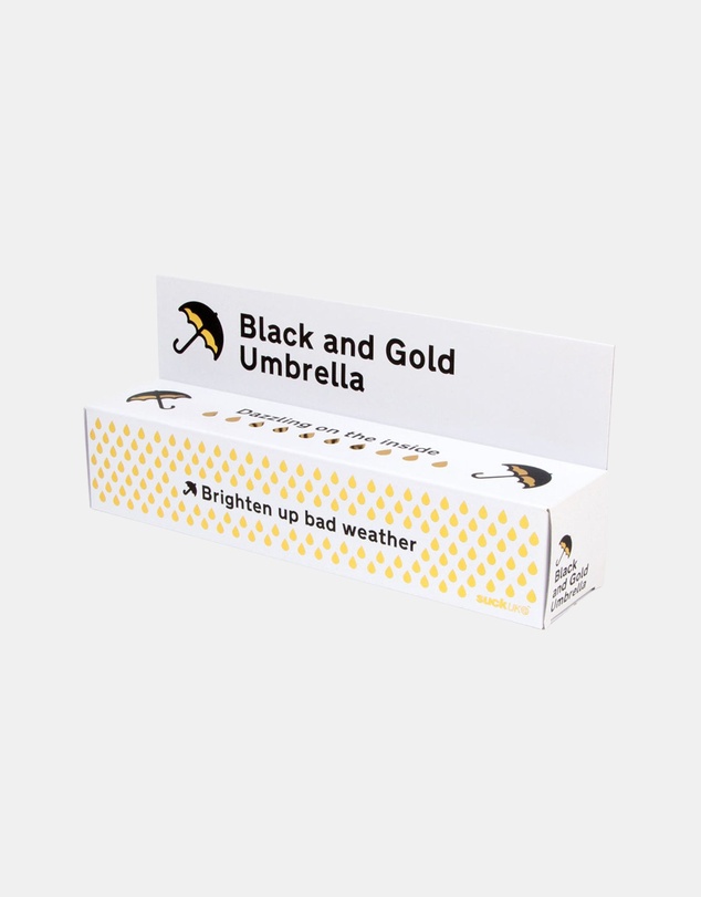 Suck UK - Umbrella Black & Gold
