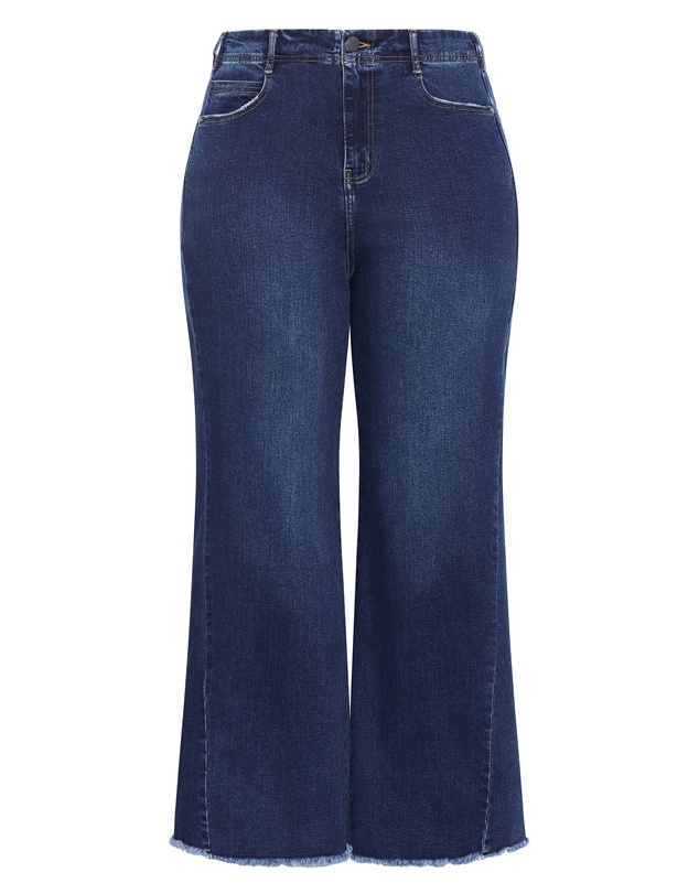 City Chic - Plus size Harley Fit Aliya Wide Leg Jean - mid wash