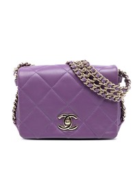 Pre-Loved by Azura Reborn - Pre-Loved Mini Lambskin Triple Chain Full Flap