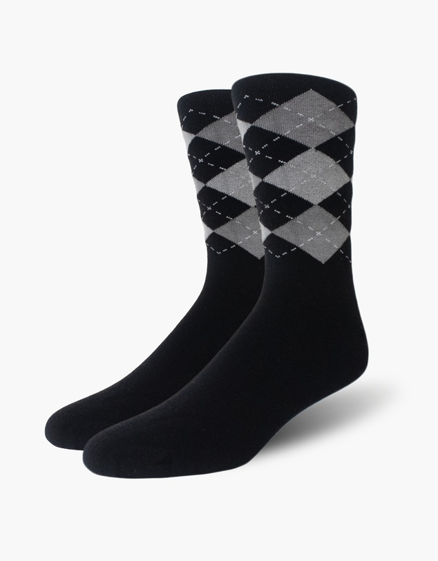 Swanky Socks - Black Argyle