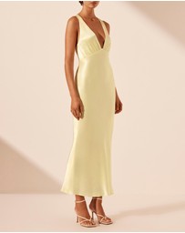 Shona Joy - La Lune Plunged Cross Back Midi Dress