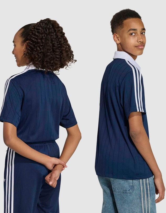adidas Originals - Loose Pinstripe Polo Tee - Kids-Teens