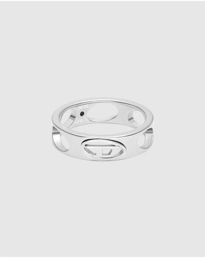 Diesel - Oval D Logo Silver Ring