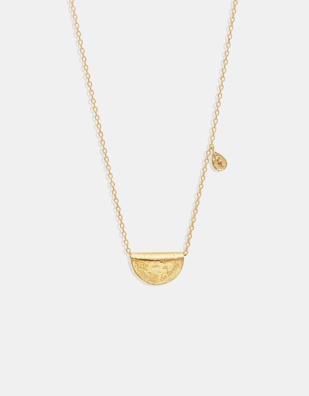 By Charlotte - Gold Lotus Birthstone Necklace - January