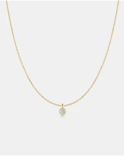 Ania Haie - Gold Classic Bezel-Set Solitaire Necklace