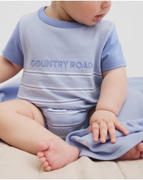 Country Road - Organically Grown Cotton Stripe Logo T-shirt Bodysuit