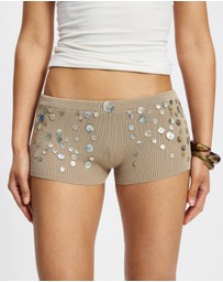 Jaded London - Button Knit Mini Shorts
