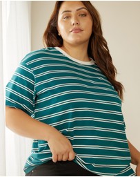 Atmos&Here Curvy - Frankie Striped Relaxed Tee
