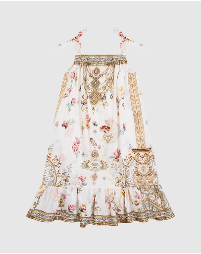 Camilla - Drawstring Maxi Dress With Bows - Kids-Teens