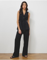 Atmos&Here - Kenna Sleeveless Linen Blend Vest