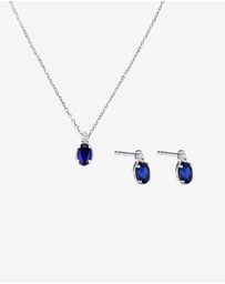 Michael Hill - 0.05 Carat TDW Laboratory-Grown Diamond & Created Sapphire Gift Set in Silver
