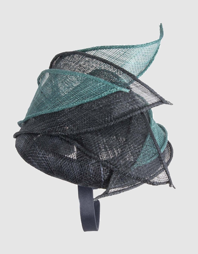 Max Alexander - Pillbox Navy Teal Racing Fascinator