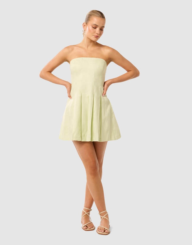 Forever New - Susie Strapless Pleated Linen Mini Dress