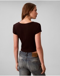 Calvin Klein Jeans - Woven Monogram Logo Slim T-Shirt