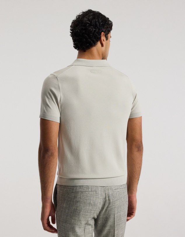 Calibre - Technical Knit Rib Collar Polo Silver