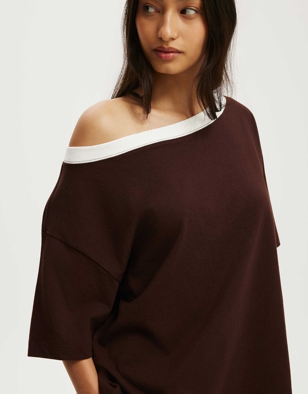 Cotton On - Boxy Off Shoulder Short Sleeve Tee