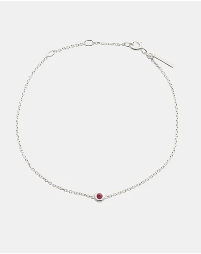 Kirstin Ash - Petite Birthstone Bracelet July Ruby