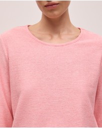 Trenery - Ottoman Marle Long Sleeve T-shirt in Dusty Rose