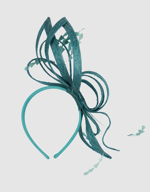 Max Alexander - Teal Sinamay Loops Fascinator