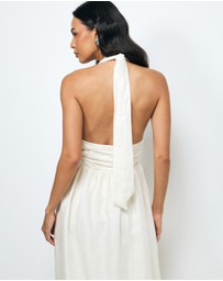 AERE - Giselle Linen Halter Maxi Dress